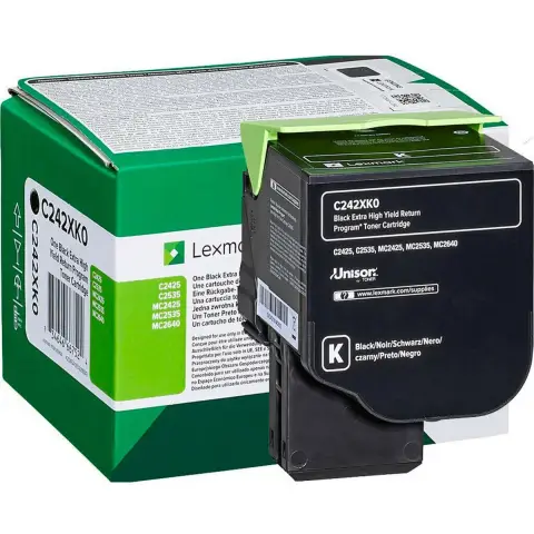 Lexmark C242XK0 - Czarny toner XL do Lexmark MC2425adw, MC2535adwe, MC2640adwe, C2425dw, C2535dw